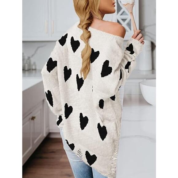 Tutorutor Womens Off The Shoulder Sweaters Oversized Lightweight Long Sleeve - Picture 5 of 5